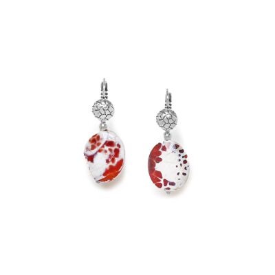 TERRA COTTA  boucles d'oreilles dormeuses agate ovale