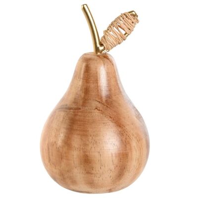 WOODEN METAL DECORATION 9X9X15 NATURAL PEAR LD209724