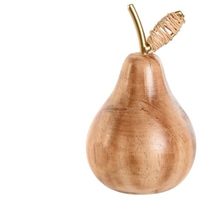 WOODEN METAL DECORATION 9X9X15 NATURAL PEAR LD209724