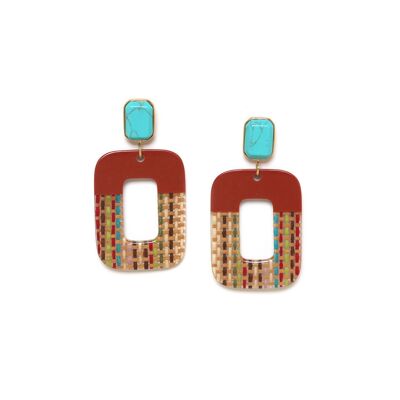 Pendientes push con anilla rectangular DAKOTA