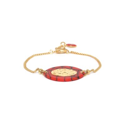 STROMBOLI  bracelet ajustable termitière rouge
