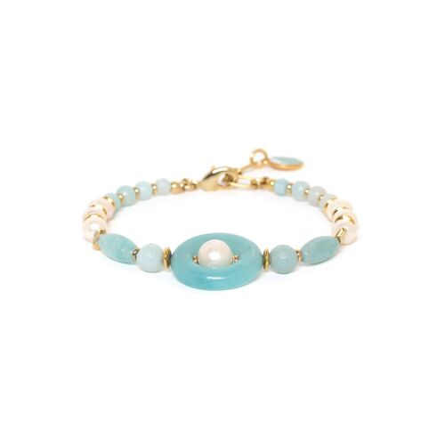 HONOLULU  bracelet ajustable anneau amazonite