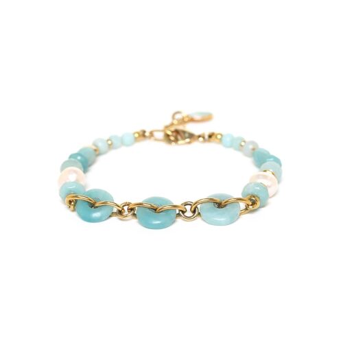 HONOLULU  bracelet ajustable pettis anneaux amazonite