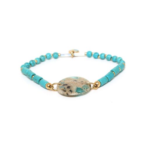 SOLENZARA  bracelet extensible howlite & terrazzo