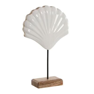 Decoracion Mango Metal 17X5X29 Concha Blanco DH211022