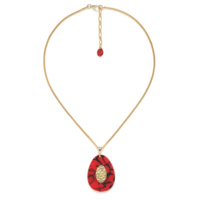 STROMBOLI  collier pendentif termitière rouge