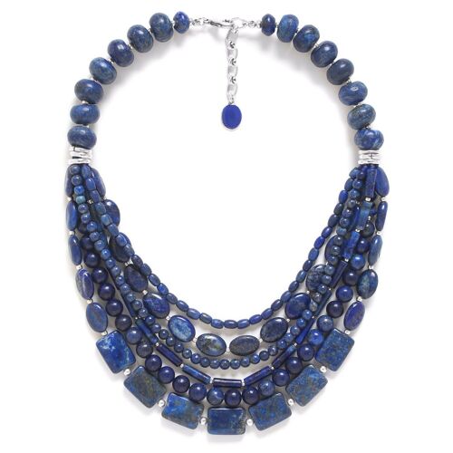 INDIGO  collier plastron 6 rangs Lapis