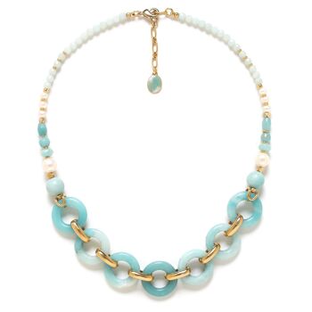 HONOLULU  collier court anneaux amazonite 1