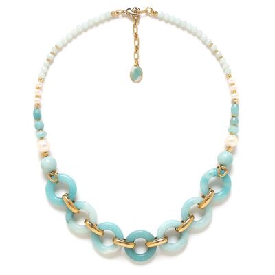 HONOLULU short necklace amazonite rings