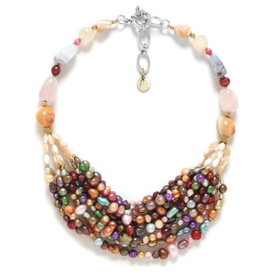 MONTE ROSSO freshwater pearl bib necklace