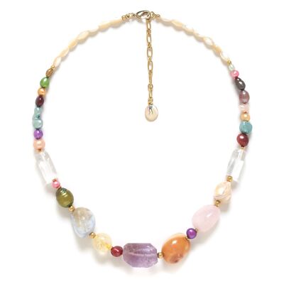 MONTE ROSSO short multi-material necklace