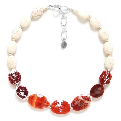 TERRA COTTA short faceted agate necklace