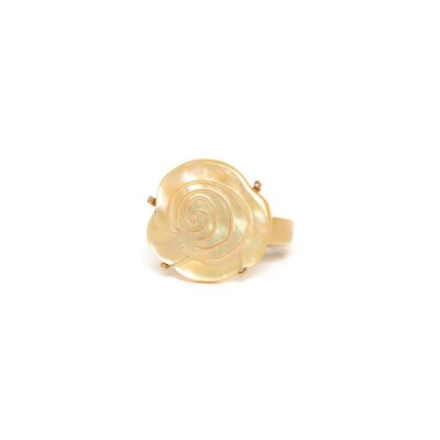 MON JARDIN adjustable golden mother-of-pearl ring
