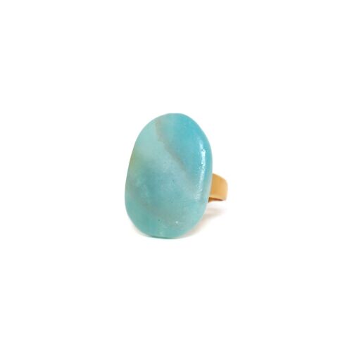 HONOLULU  bague ajustable amazonite ovale