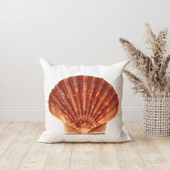 Coussin déco mer coquille St-Jacques 1