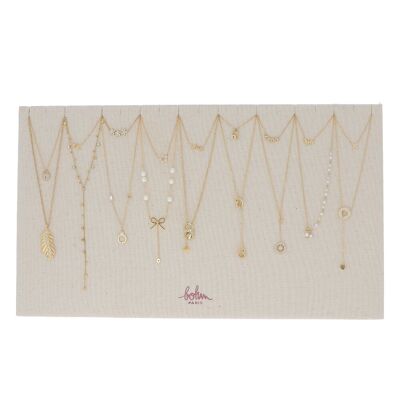 Set mit 36 Halsketten aus Edelstahl – Weißgold – KOSTENLOSE AUSSTELLUNG