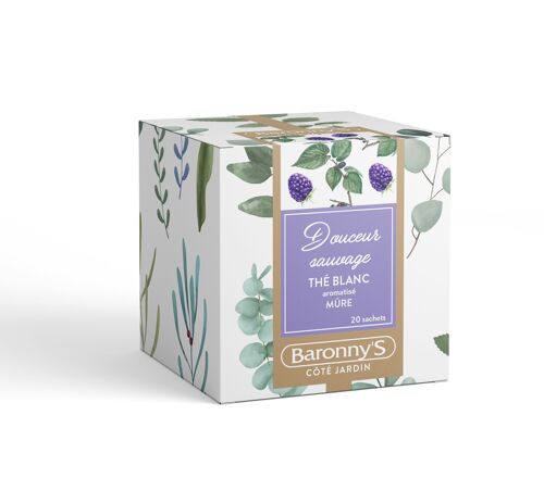 Thé blanc aromatisé à la mûre - Douceur Sauvage - Boite 20 sachets