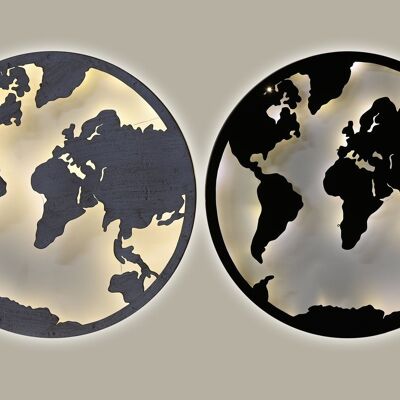 Led Wall Decoration 59X2X59 World Map 2 Surt. DP211476