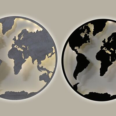 Decorazione da Parete a Led 99X2X99 Mappa del Mondo 2 Assortimento. DP211475