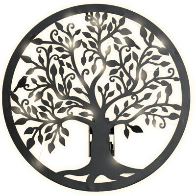 DECORACION PARED LED METAL 40X1X40 ARBOL NEGRO DP211187