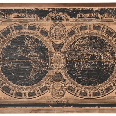 DECORAZIONE PARETE IN LEGNO 149X2X105 MAPPA DEL MONDO DP212213