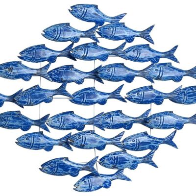 Carved Wood Wall Decoration 80X10X80 Fish DP211307