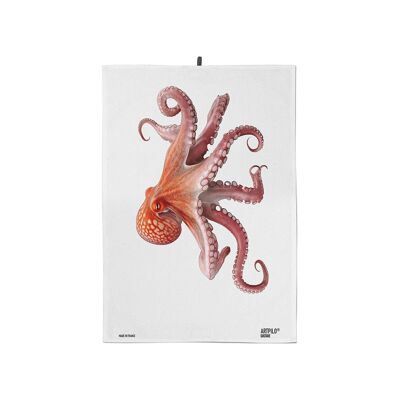 Decorative octopus cotton tea towel