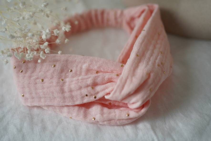 Fascia per bambini Mila, rosa tè e oro