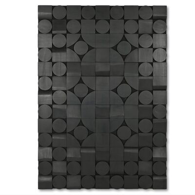 DECORAZIONE PARETE IN MDF 81X4X118,5 ASTRATTO NERO DP208813