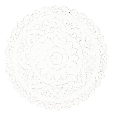 DÉCORATION MURALE MDF 90X2X90 MANDALA DÉCAPAGE BLANC DP199378