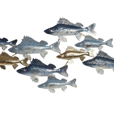 METAL WALL DECORATION 118X6.5X58 BLUE FISH DP210997