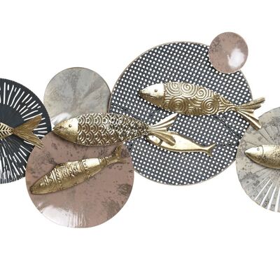 METAL WALL DECORATION 134X10X66 MULTICOLOR FISH DP203910