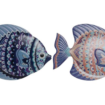 DÉCORATION MURALE MÉTAL 46X1,5X39 POISSON 2 SURT. DP211050