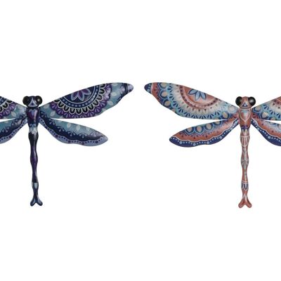 METAL WALL DECORATION 46X1X28 DRAGONFLY 2 SURT. DP211062