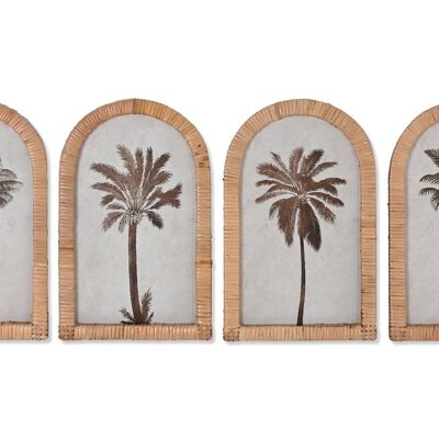 Cuadro Ratan Abeto 22,5X3X3 Palmera 4 Surt. CU212071