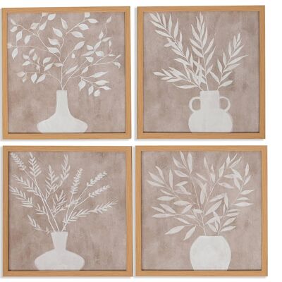 Quadro Set 4 Vasi Canvas Mdf 30X2X30 2 Assortimento. CU212277