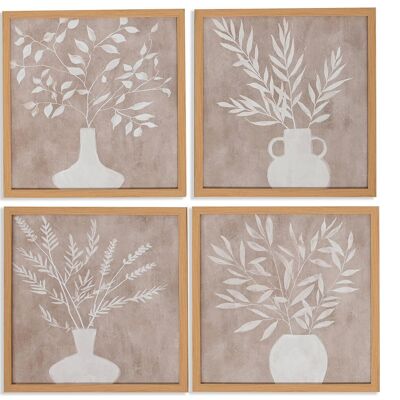 SET DI 4 QUADRI IN TELA MDF 30X2X30 VASI 2 ASSORTITI. CU212277