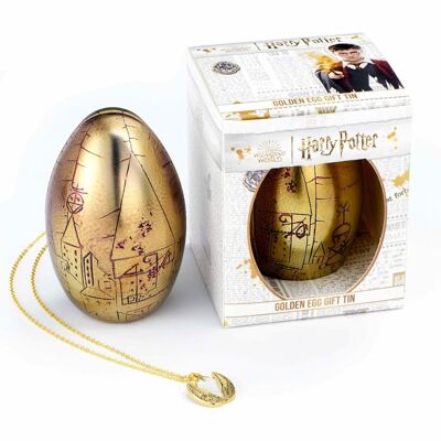 Collana con uovo d'oro in scatola di Harry Potter in scatola di latta regalo - Oro
