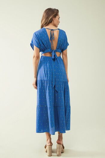 robe maxi suelto azul sith détails dorés 2
