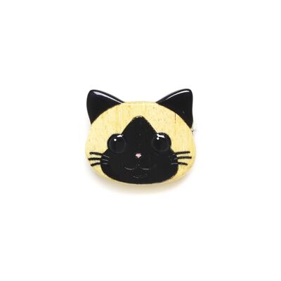 Broche gato blanco y negro LE CHAT