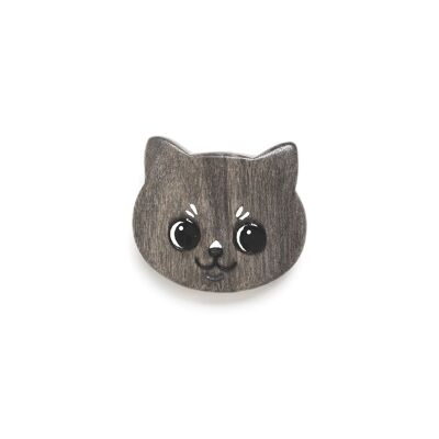 THE CAT gray cat brooch
