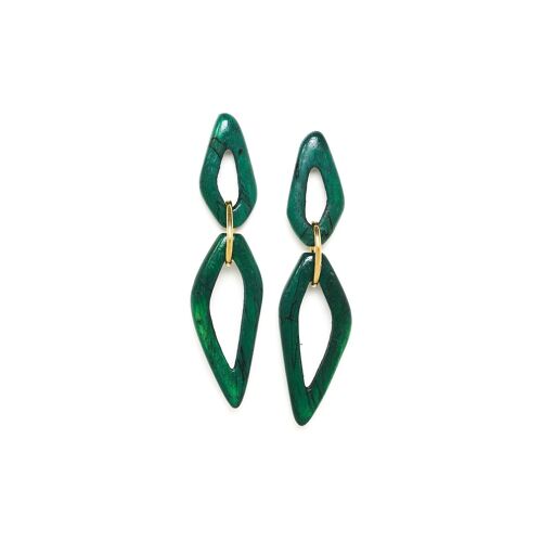 ARROW  boucles d'oreilles poussoir bois VERT