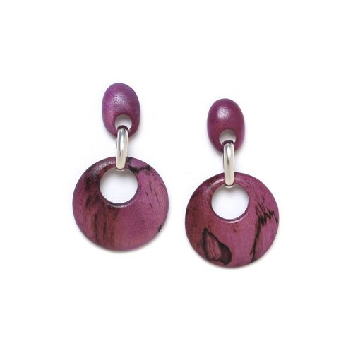 KAFFE  boucles d'oreilles poussoir gitanes lilas