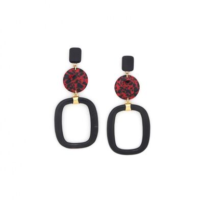 CALVI terrazzo push earrings black ring