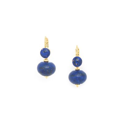 PEBBLES  boucles d'oreilles dormeuses lapis