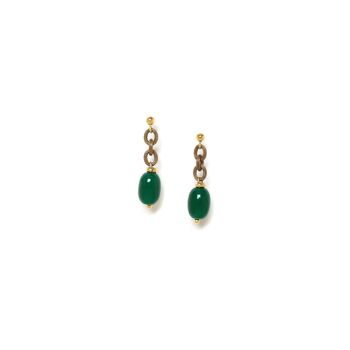 AGATA VERDE  boucles d'oreilles poussoir agate verte 1