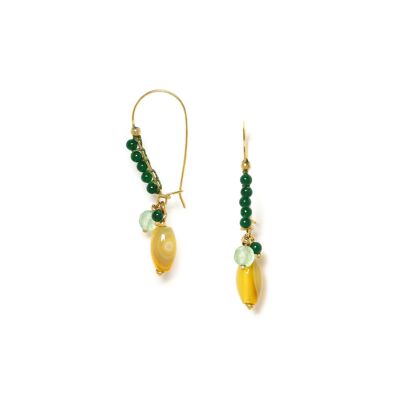 AGATA VERDE large woven hook earrings