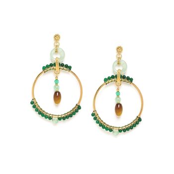 AGATA VERDE  boucles d'oreilles poussoir gitane grand modèle 1