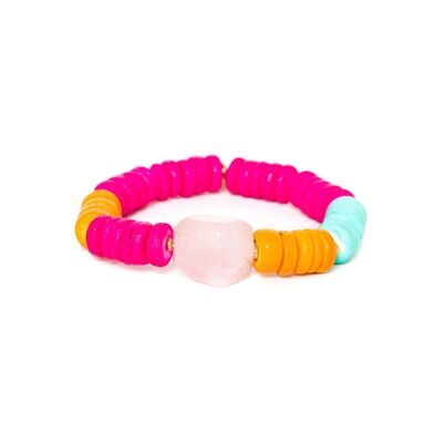 ACAPULCO rose quartz stretch bracelet 1