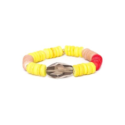 Pulsera elástica de cuarzo ahumado ACAPULCO 1